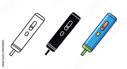 3 usb flash drives icon set vector - logo icons vector set. Blue, Black and white icons