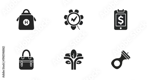 Business and Finance Icon Set - logo icons vector set. Blue, Black and white icons