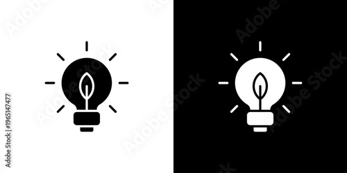 Light Emit Icon Sheet Black And White