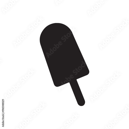 Black ice lolly silhouette vector illustration on white background