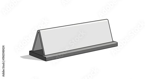 Blank tabletop nameplate or sign for displaying information on a desk or counter