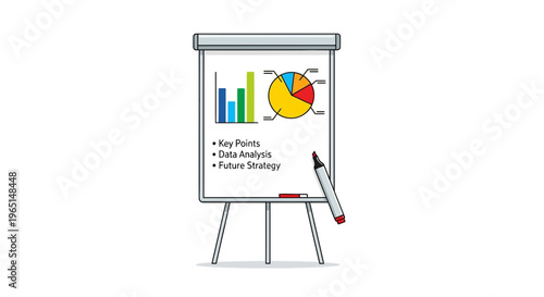 Visualizing Business Growth A Presentation Board Displaying Charts and Data Analysis for Strategic Planning and Future Projections
