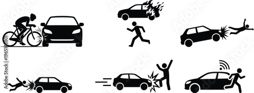 Road safety and accident prevention illustrations