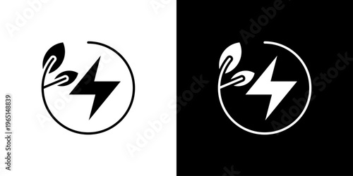 Clean Volt Icon Sheet Black And White