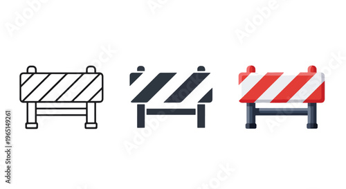 road barrier icons set vector illustration - Solid vector icons  - Clipart, sticker - icon set