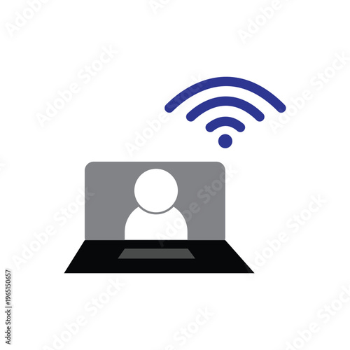 Laptop Wireless Internet Remote Work Icon