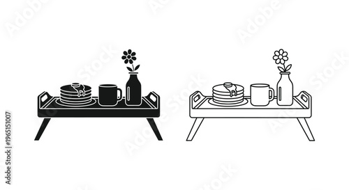 Minimalist coffee table decor ideas Vector