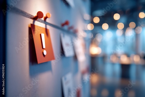 Exclamation mark icon on strategy roadmap board