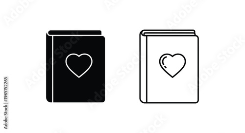 Heart book love romance novel Vector