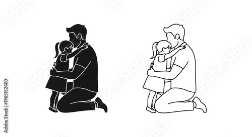 Father and child love family Vector