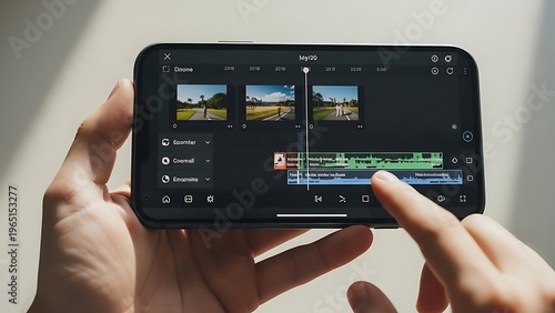Hands on Smartphone Video Editing Interface in Action.