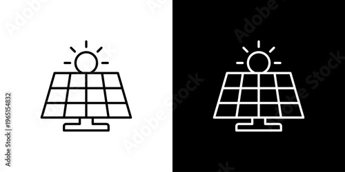 Solar Cell Icon Sheet Black And White