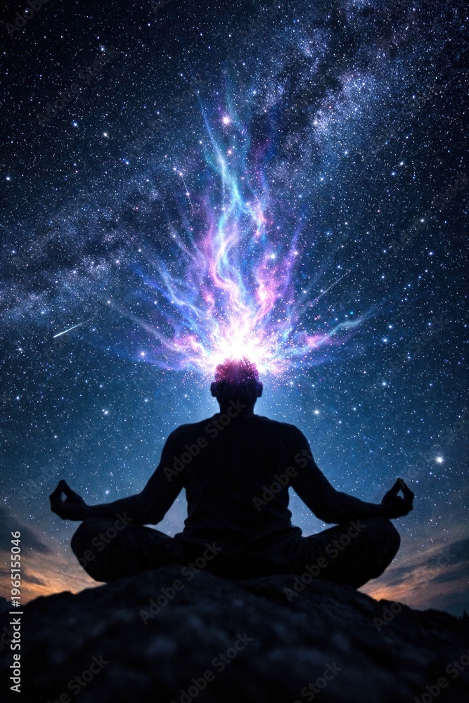 Fototapeta premium Meditative cosmic energy connection