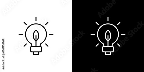Light Emit Icon Sheet Black And White