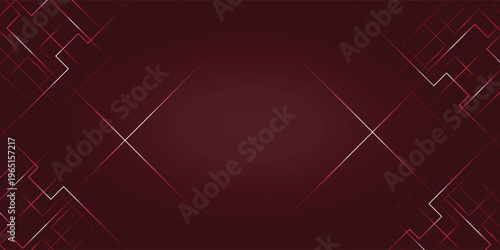 Abstract Dark Red Background with Geometric Lines and Shapes.