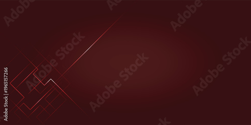 Abstract geometric lines on a dark red background.