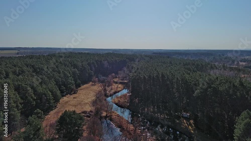 Early spring on a small river, Poland.