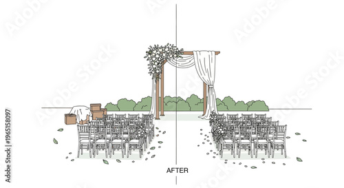Wedding Ceremony Setup Comparison: Before and After Decoration