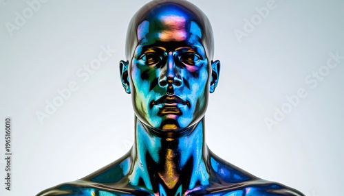 Bust, head with metal shoulders, man or woman