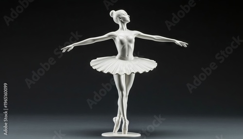 An elegant metal dancer figurine in various colors, a series of ballerina figurines