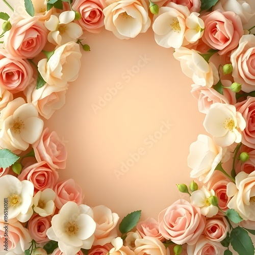 flower frame surrounding empty center space