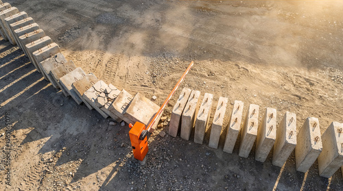 Occupational safety and health at construction sites, conceptual art . Generative AI