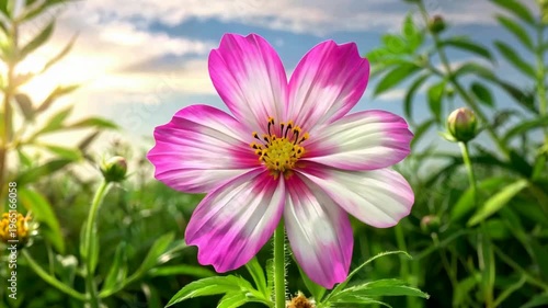pink and white flower