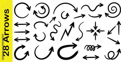 Abstract black and white vector illustration set featuring a collection of silhouette elements and artistic sketches for a modern business logo or decorative sign design