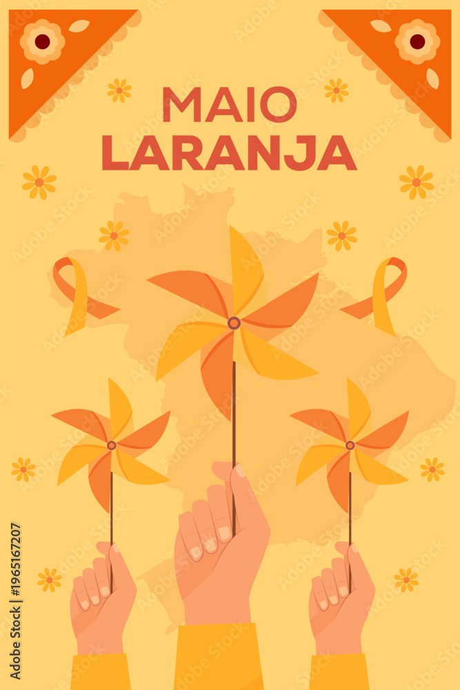 Fototapeta premium maio laranja poster illustration in flat design style