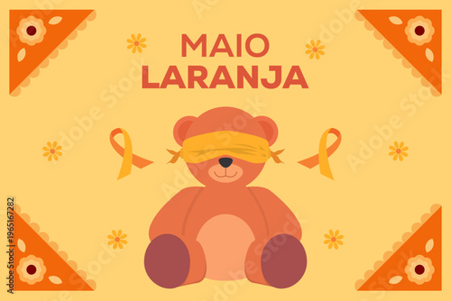 maio laranja background illustration in flat design style