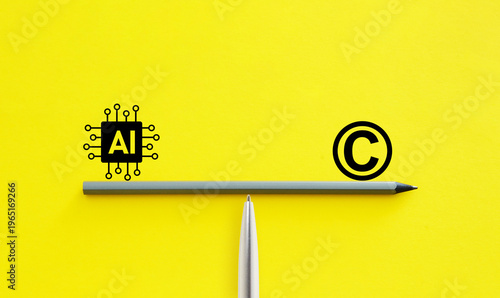Obraz na plátně AI Copyright Issues Concept with Digital Content Ownership, Intellectual Propert