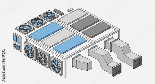 3D rendering of a server or computer hardware.
