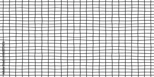 Seamless hand drawn square grid pattern light background crayon texture abstract check lines repeating minimal modern wallpaper textile fabric surface design monochrome backdrop simple art