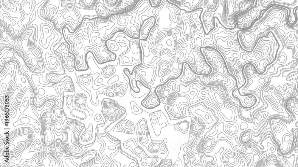 Fototapeta premium Abstract design with seamless pattern with lines topographic map. geographic mountain relief. the white on black contours topography stylized height of the lines