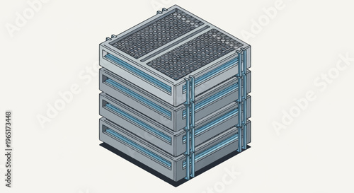 Stack of metal wire mesh crates.