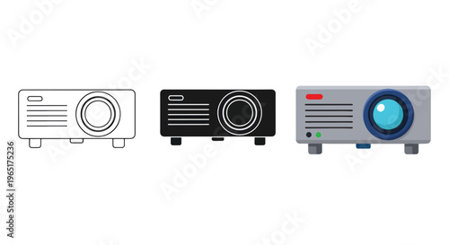 Digital video projector icon set - Glyph solid icon - Editable modern style icon - Clipart, sticker - icon set - Clipart