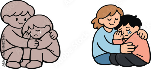 doodle illustration  flat vector of people illustration on Parenting Stress Tired Mother