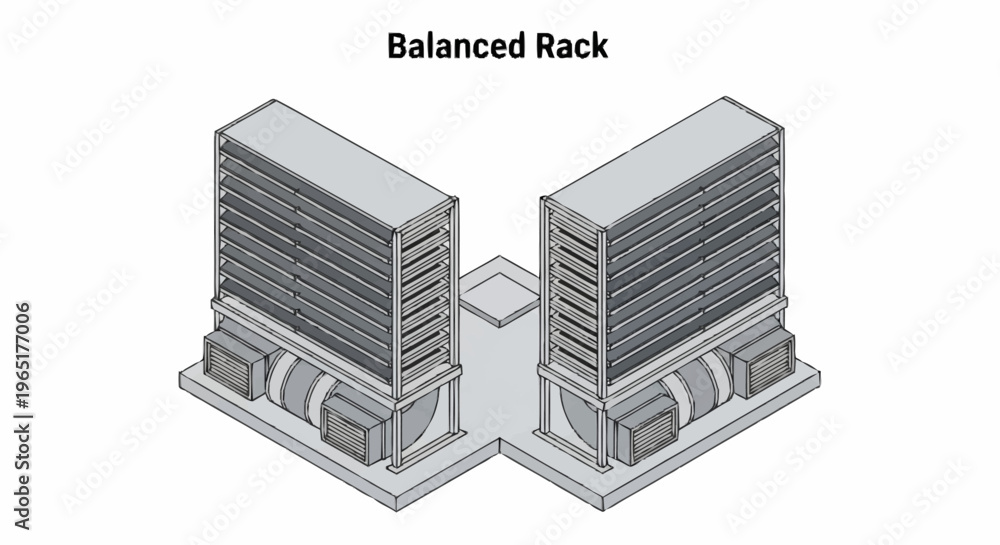 Fototapeta premium Balanced rack system for efficient storage.