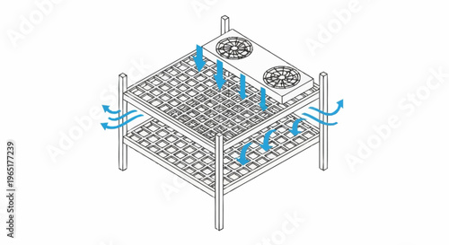 Diagram of a ventilation system component.