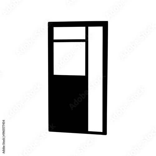 Minimalist graphic illustration featuring a vertical rectangle with internal divisions Vector, illustration