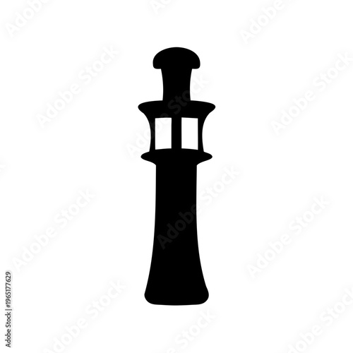 Minimalist black silhouette illustration of a modern outdoor bollard light fixture or garden lamp Vector, illustration