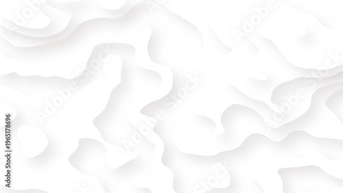 Papercut topography background, 3d multi layers. Abstract origami paper cut relief map, web banner. Gray and white ground levels, modern trendy design. Vector illustration