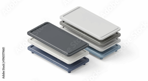 Stack of various colored mobile phones.