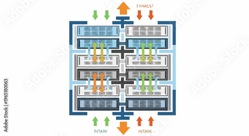 Schematic diagram of data center cooling system.