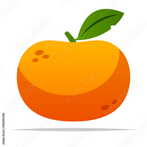 Εκτύπωση καμβά Tangerine orange fruit vector isolated illustration