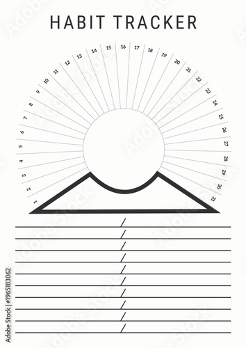 Minimalist Habit Tracker Template – Black and White