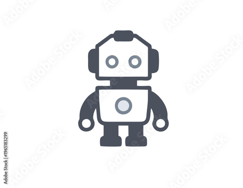 Cute retro toy robot cartoon vector illustration isolated on white background