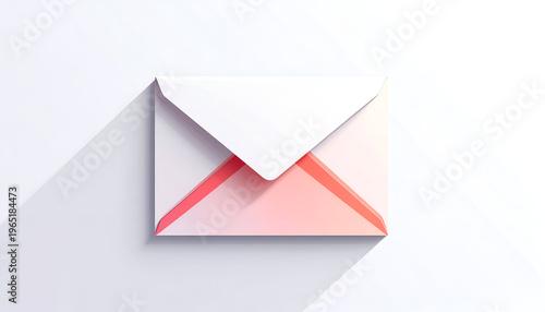 Envelope illustration on white background displaying communication concept with trendy design