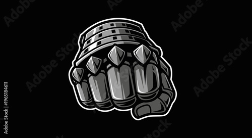 clenched fist with metal spiked knuckles