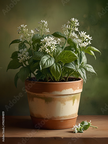 basil herbs in a pot